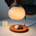 thumbnail image 3 of Vintage Glass Table Lamp Candle Warmer Bedroom Bedside Atmosphere Decorative Light Living Room Study Home Candle Heat Light (US Plug,Yellow), 3 of 6