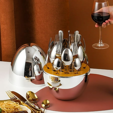 

Stainless Steel Cutlery Set Knife Fork Spoon 24 Creative Storage 2592