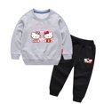 thumbnail image 3 of Hello kitty-ropa para niños y niñas, suéter con estampado de dibujos animados y cuello redondo, conjunto de pantalones largos de manga larga, primavera y otoño, 2/ud., 3 of 5