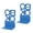 Blue, variant on 2Pcs Hollowed Letter Bookends Metal Book Stopper for Home Library Office Desk
