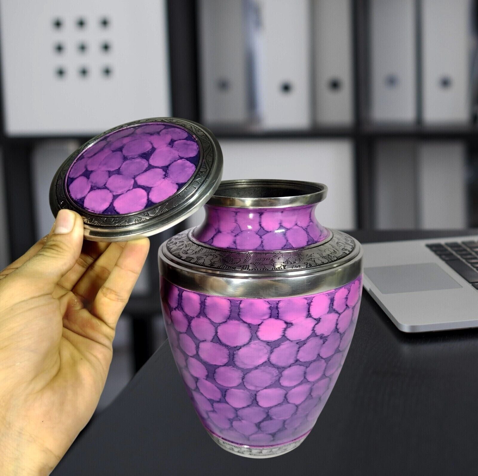 Cloud Fire Cremation Urn Metal Engraved Funeral Jar Box For Human And Pet Ashes Large Size Cremation Urn