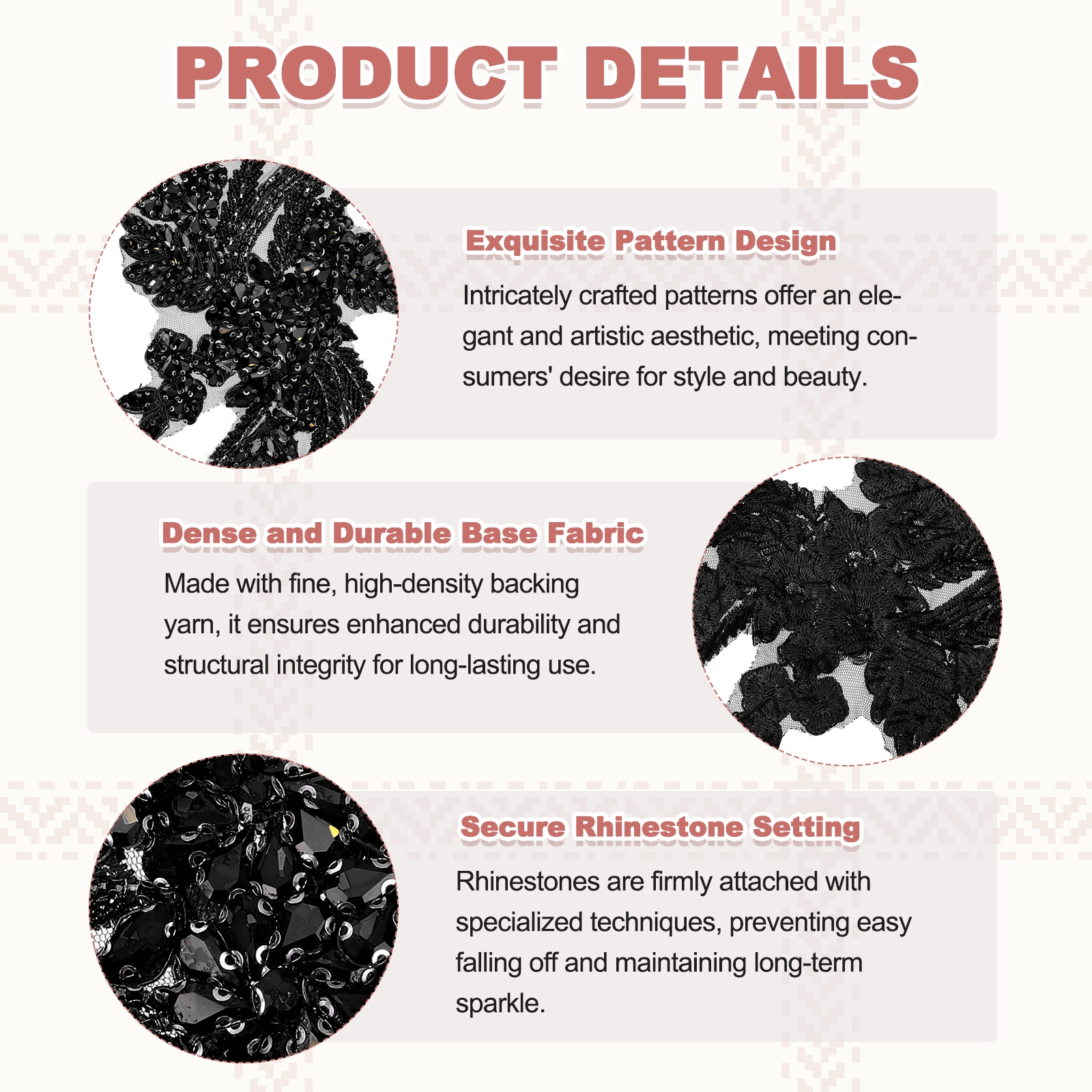 Uxcell 2Pack Rhinestone Applique Patches, 11 x 7 Inches Black Lace Embroidery Patches Sew on Rhinestone Beaded Sequins for Sewing Making Dresses Wedding Banquet Evening Gown Decoration