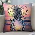 thumbnail image 4 of Heduofu Throw Pillow Covers Beach Sunset Pineapple Design Square Pillowcase for Home Decor Sofa Car Bedroom Pillow case  18x18in, 4 of 5