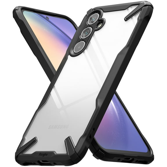 Ringke Fusion-X [Anti-Scratch Dual Coating] Compatible with Samsung Galaxy A54 5G Case, Augmented Bumper Clear Hard Back Shockproof Advanced Protective Cover Designed for Samsung A54 5G Case - Black