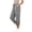 Gray, variant on Women's Solid Color Cotton Linen Blend High Waist Cropped Pants Side Pockets Tie Hem Flattering Fit Casual Long Pants Purple