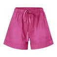 thumbnail image 6 of ZyeKqe Shorts for Women Drawstring Elastic Waist Casual Short Plus Size Summer Beach Shorts with Pockets, 6 of 6
