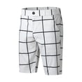 thumbnail image 4 of pxiakgy mens shorts male summer casual slim big plaid print shorts zipper fly semi elastic waist pocket shorts men casual shorts white + l, 4 of 8