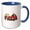 Blue/White, variant on 3drose, Stylized Red Text Let Us Fiesta, Sombrero, Guitar, Cactus. Cool Gift, 15oz Two-tone Red Mug
