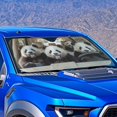 thumbnail image 2 of KUIFORTI Extra Large Windshield Sun Shade Foldable Car Front Window Sunshade for Most Cars SUV Truck Heat Blocker Visor Protector Blocks Max UV Rays and Keeps Your Vehicle Cool, Cute Pandas, 2 of 6
