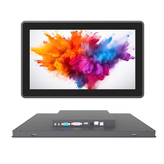 LMENGER 18.5 Inch Industrial Touch Screen Monitor, 10 Points Touch, Ratio 16:9 Capacitive PCAP Display, 1366 x 768 R, Active Matrix TFT LCD, LED Backlight, VGA, DVI, HD-MI Ports