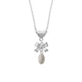 thumbnail image 2 of Delight Jewelry Silvertone Pine Cone Silver tone Bow Heart Necklace, 2 of 4