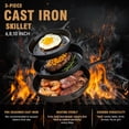 thumbnail image 4 of Cast Iron Skillet Set, TAIMASI 3-Piece Pre-Seasoned Pan Cookware Set, 10", 8", 6" Frying Pans with Handles, Heavy-Duty Cookware Set with Non-Stick Surface For Saute, Cooking, Pizza, 4 of 10
