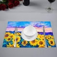 thumbnail image 2 of MKHERT Oil Painting of Sunflowers Placemats Table Mats for Dining Room Kitchen Table Decoration 12x18 inch,Set of 6, 2 of 4