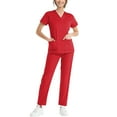 thumbnail image 7 of Scrubs Set for Women Nurse Uniform Jogger Suit Medical Scrubs Set V-Neck Top & Pants with Pockets Comfortable & Durable, 7 of 7