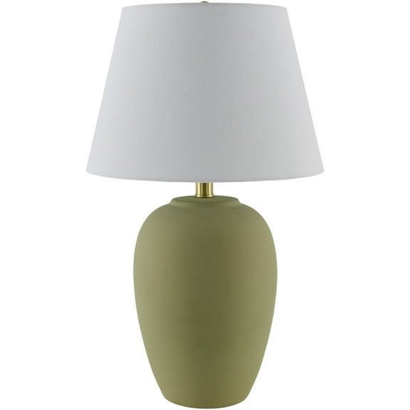 Livabliss Matera Traditional Accent Table Lamp, 22-inch, Green with Cream Shade