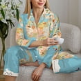 thumbnail image 6 of Honeii World Map With Animals 1 Print Women's Pajama Sets Long Sleeve Button Down Sleepwear Nightwear Soft Pjs Lounge Sets 2PCS-Medium, 6 of 7