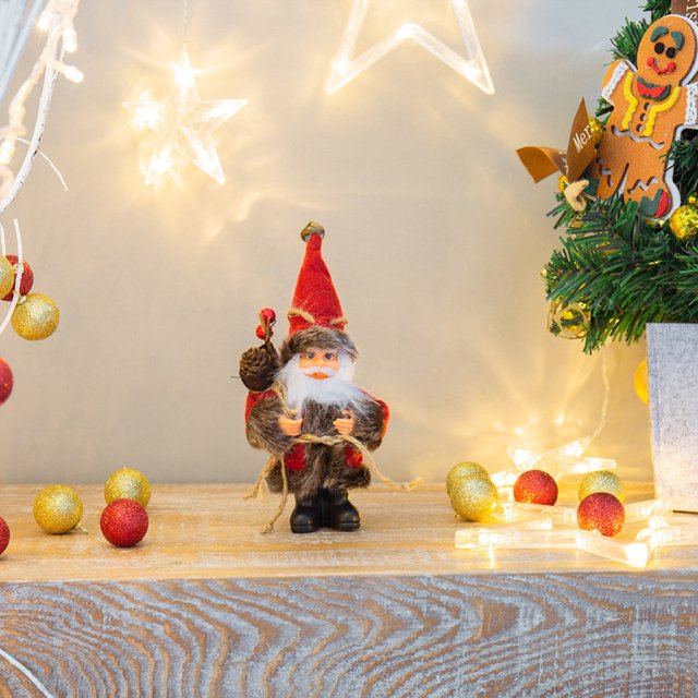 Árboles De Navidad Lindo Muñeco De Papá Noel De Navidad Decoración De Juguetes Para El Hogar Para Estanterías Ventanas Coches Minnieouse HA043951-01