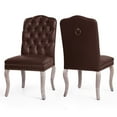 thumbnail image 2 of Subrtex Upholstered Dining Chairs Set of 2, PU Leather Dining Chair with Nail heads Trim, Chairs Set for Kitchen Dining Room, Wine, 2 of 9