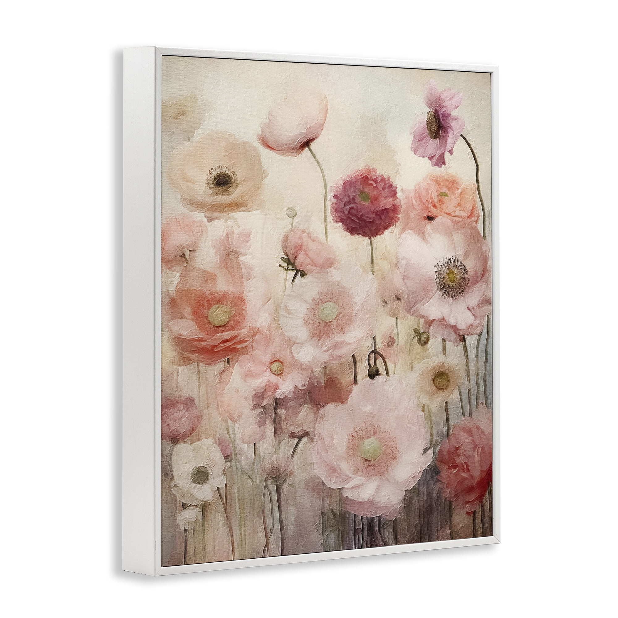 Stupell Industries Blush Flower Garden Botanical & Floral Painting White Framed Art Print Wall Art, 11 x 14