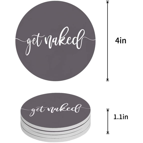 FMSHPON Get Set of 6 Round Coaster for Drinks, Absorbent Ceramic Stone Coasters Cup Mat with Cork Base for Home Kitchen Room Coffee Table Bar Decor