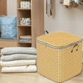thumbnail image 2 of Houndstooth Storage Bag Large Capacity Folding Clothes Portable Wardrobe Sorting Clothes Storage Box with Reinforced Handle Zipper for Home Comforters Pillow Blanket Bedding Quilt, 2 of 7