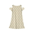 thumbnail image 6 of XADYUY Girls Summer Dress Size 7-8 Casual A-Line Sleeveless T-Shirt Dress for School Polka Dot Twirl Crew Neck Swing Tshirt Dress Girls,Beige 9-10 Years, 6 of 6