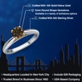 thumbnail image 2 of Gem Stone King 925 Silver and 10K Yellow Gold Brown Smoky Quartz Solitaire Engagement Ring for Women | 0.50 Cttw | Round 5MM | Gemstone Birthstone | Size 6, 2 of 6