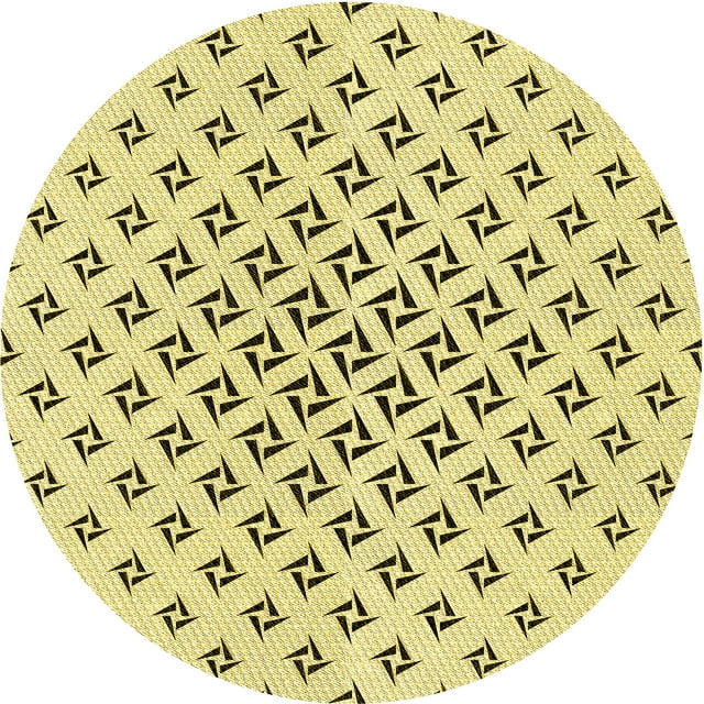 Ahgly Company Tapis d'Intérieur Lavables en Machine, Ronds, Transitionnels, Jaune Soleil, Ronds de 4'