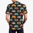 thumbnail image 4 of Balery Retro Video Game Printed Men’s Short Sleeve Polo Shirt, Midweight Men's Shirt,Golf Polo shirts -, 4 of 9