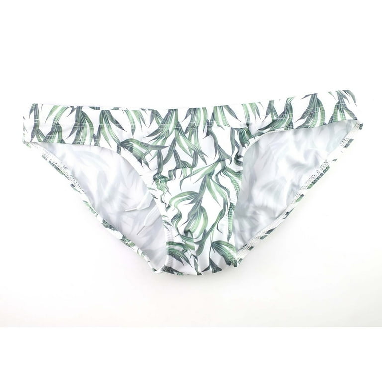 Sporty Swim Drawstring Thong Bikini Bottoms in White