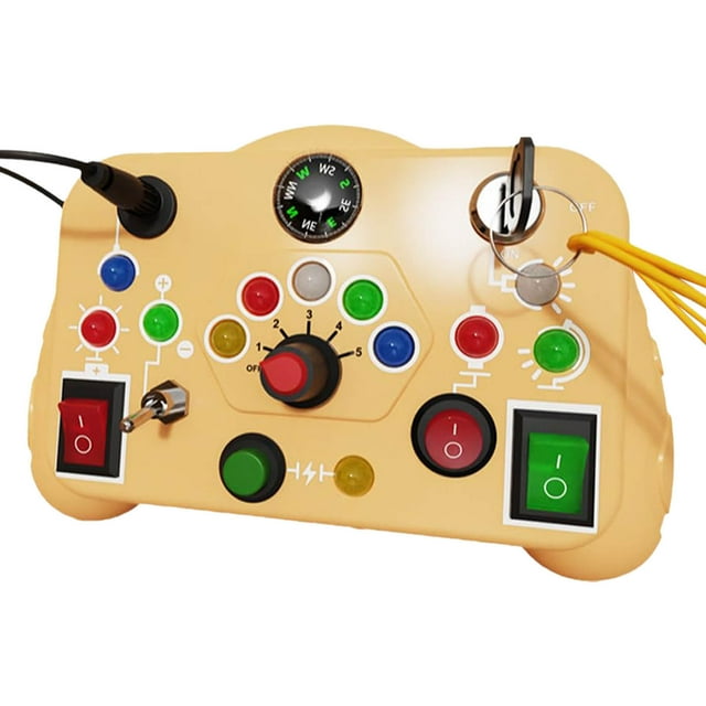 Montessori Sensory Busy Board with Interactive LED Lights Educational Travel Activity Toy for Toddlers Early Learning Development