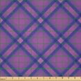 thumbnail image 2 of Ambesonne Plaid Fabric by the Yard Microfiber, Awakening Tones Modern Tartan, 3 Yards, Fuchsia and Dark Blue, 2 of 2