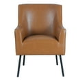 thumbnail image 4 of HomePop 20.9" Seat Height Modern Faux Leather Accent Chair in Carmel Brown, 4 of 5