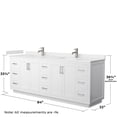 thumbnail image 6 of Wyndham Collection Miranda 84" Metal Double Bathroom Vanity in White/Nickel, 6 of 7