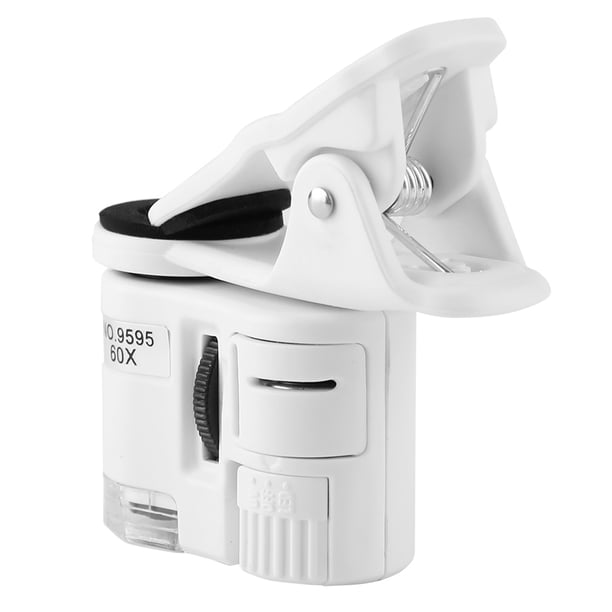 Mini Microscopio Con Clip para Teléfono Móvil, Luz LED UV CON LUPA DE 9595W, 60X, PARA DETECCIÓN DE MONEDA Y Joyería