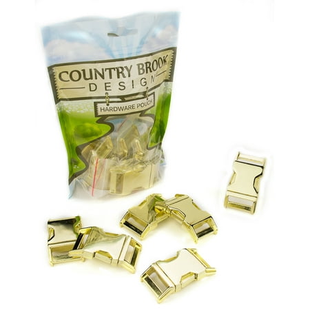 Embossed Brass Buckle - Country Brook Design® 1 Inch Contoured Brass Plated Side Release Buckles