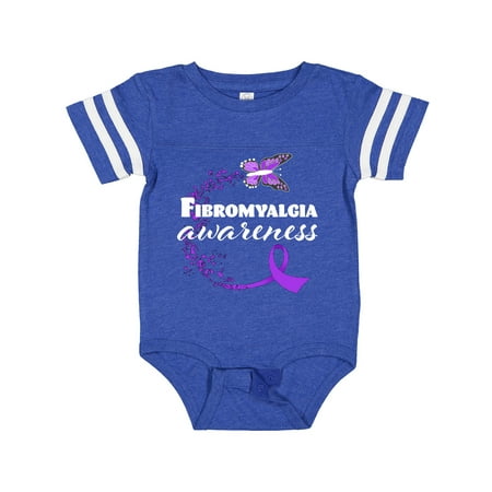 

Inktastic Fibromyalgia Awareness butterfly ribbon Boys or Girls Baby Bodysuit