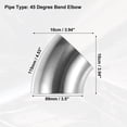 thumbnail image 3 of Unique Bargains 4 Pcs OD 3.5 Inch 45 Degree SS304 Stainless Steel Exhaust Elbow Pipe for Car Modified Exhaust System, 3 of 7