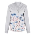 thumbnail image 4 of Puntoco Moda Mujer Suelta V-Cuello Impreso Botón Frontal Cárdigan Camisa Tops Camiseta Puntoco Puntoco-1, 4 of 5