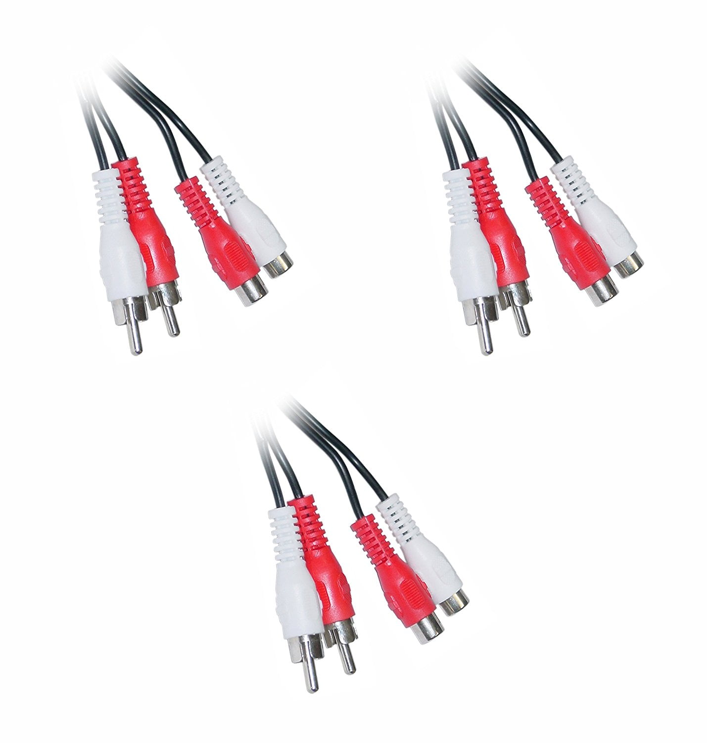 3pack 2 RCA Male/2 RCA Female, Cable Extension (6ft) 3pack 2 RCA Male/2 RCA Female, Cable Extension (6ft)