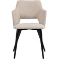 thumbnail image 1 of Juego de muebles caseros de 2 sillas de comedor modernas, asiento tapizado con respaldo de diseño retro, patas metálicas estables, sillas de cocina y sala de estar.,Beige Claro, 1 of 2