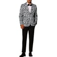 thumbnail image 2 of BLAZER DE FIESTA PARA HOMBRE INSPIRADOR CON ESTAMPADO DE ANIMALES, CHAQUETA LIGERA CON SOLAPA DE PICO, NEGRO Y BLANCO, 2 of 6