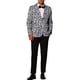 thumbnail image 2 of BLAZER DE FIESTA PARA HOMBRES INSPIRADO CHIC, ESTAMPADO DE ANIMALES, CON SOLAPA EN V, CHAQUETA LIGERA TAMAÑO 2XL EN BLANCO Y NEGRO, 2 of 6