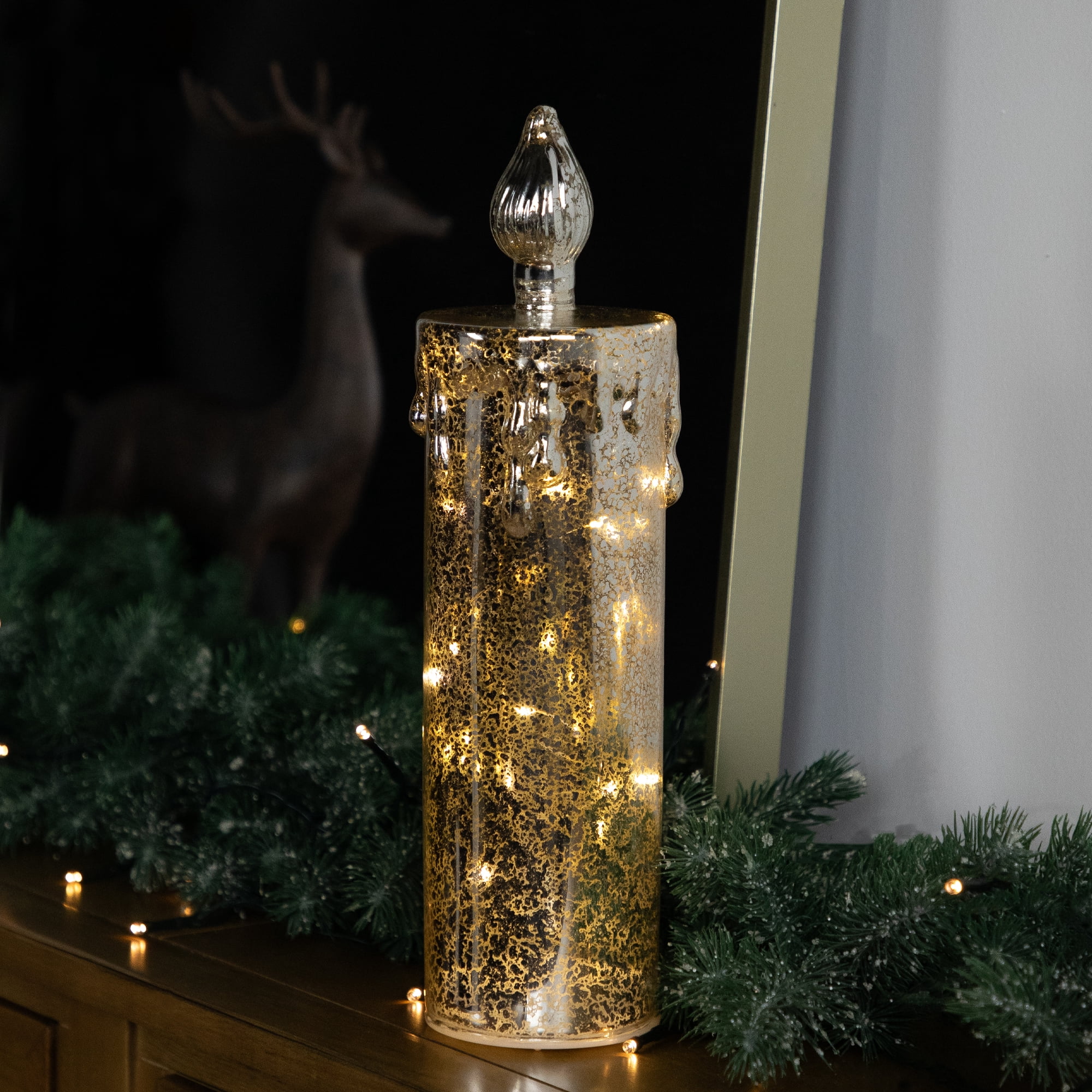 Northlight LED Lighted Dripping Candle Christmas Decoration - 13"