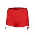 thumbnail image 5 of Dorkasm Women's Swim Shorts High Waist Swimsuit Bottoms Adjustable Side Tie Bathing Suit Boy Shorts Bikini Board Shorts Red M, 5 of 5