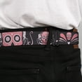 thumbnail image 3 of Buckle-Down Belt, Seatbelt Buckle Belt, Sugar Skulls Gray Pink, 34 to 52 Inches, 3 of 8