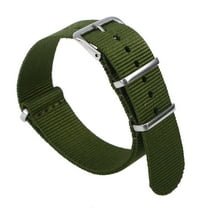 Raindrops Army Green Nylon Watch Strap Heavy Duty Adjustable Wrist Band for Men and Women
