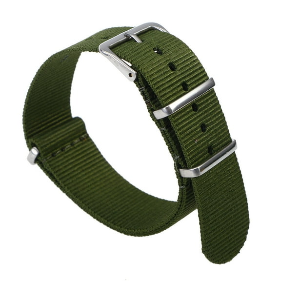 Raindrops Army Green Nylon Watch Strap Heavy Duty Adjustable Wrist Band for Men and Women