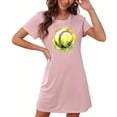 thumbnail image 5 of Camisón corto de talla grande para mujer, camisón de manga corta con estampado de pecho a la moda, camisón para mujer, 5 of 5