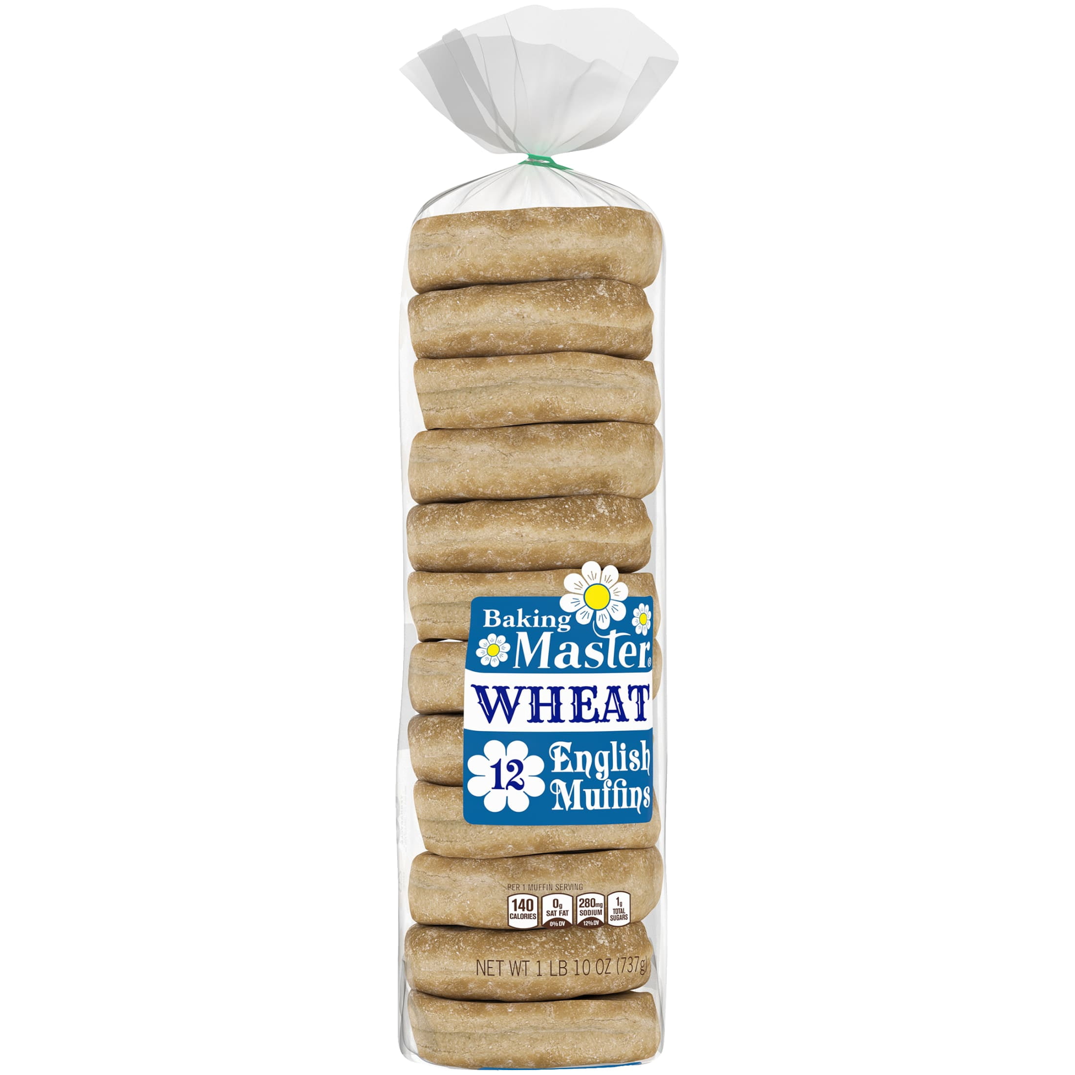 Master Wheat English Muffin, 12 Count, 26 oz Bag